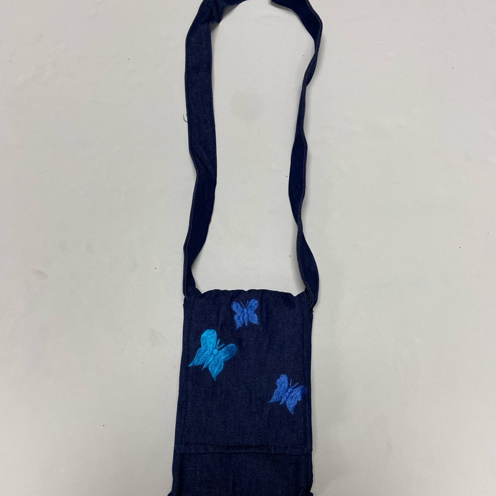 Blue Butterfly Embroidered Women's Bag